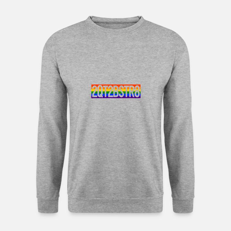 LGBT Gay Pride CSD Regenbogen 2QT2BSTR8 - Unisex Pullover - Weißgrau meliert