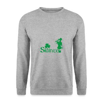 Slainte Happy St. Patrick's day - Unisex Sweatshirt - salt & pepper - Front - Alina (178cm) & Michal (187cm)