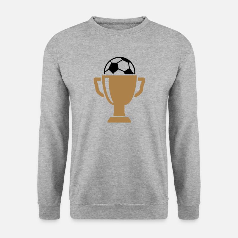 Fußball Pokal - Geschenk für Sieger - Unisex Pullover - Weißgrau meliert