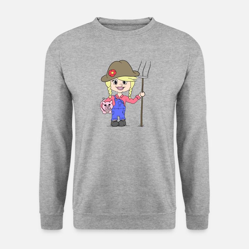 Bäuerin - Unisex Pullover - Weißgrau meliert