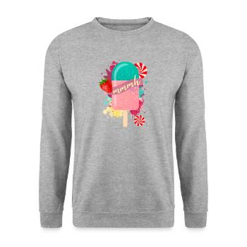 Summer ice cream in style - Unisex Sweatshirt - salt & pepper - Front - Alina (178cm) & Michal (187cm)