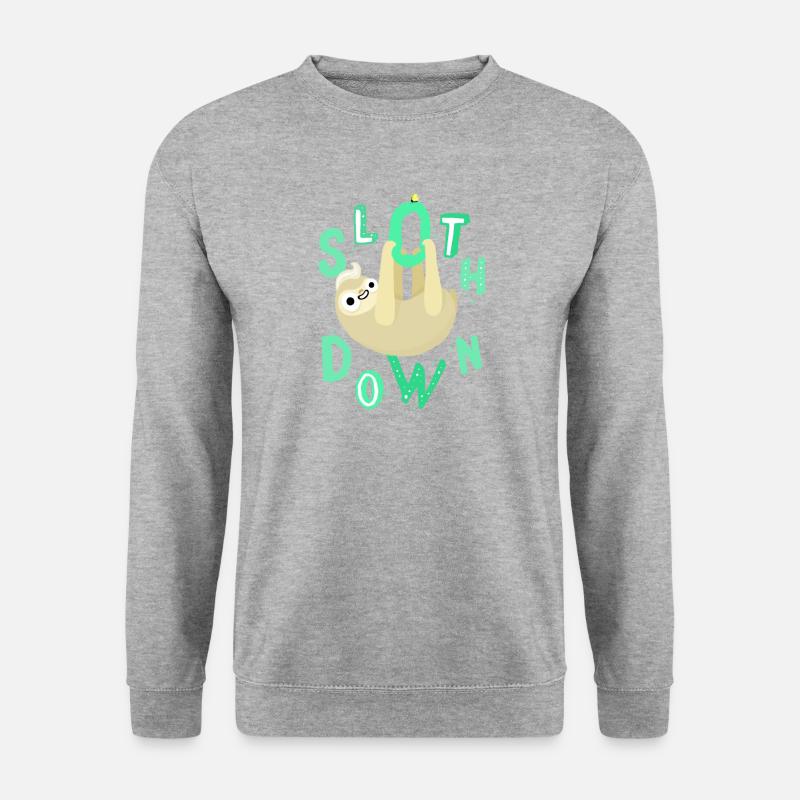 Faultier Weisheit - Unisex Pullover - Weißgrau meliert