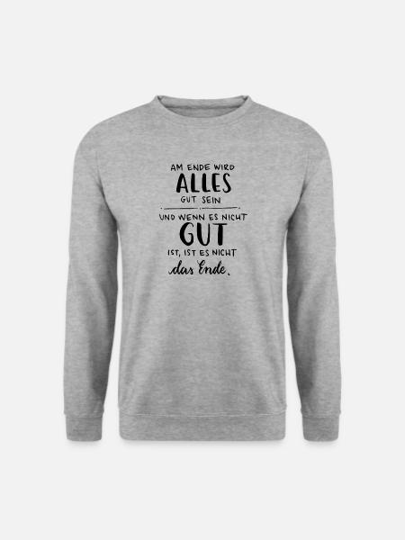 Alles wird gut - Unisex Pullover - Weißgrau meliert