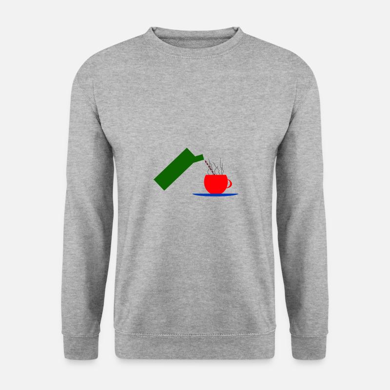 Kaffee Kaffeeliebhaber Kaffeetrinker - Unisex Pullover - Weißgrau meliert