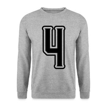 Symbole à 4 chiffres - Sweat-shirt Unisexe - gris chiné - Devant - Alina (178cm) & Michal (187cm)