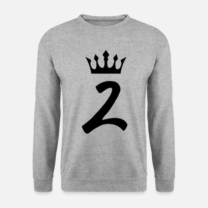 2 Number crown - Unisex Sweatshirt - salt & pepper