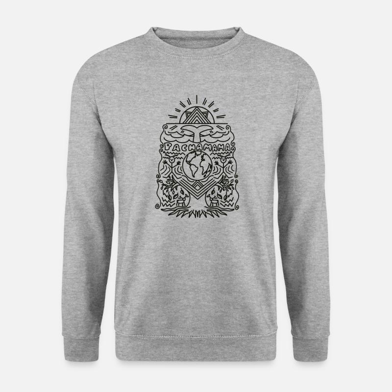 Pacha Mama Save the planet - Unisex Pullover - Weißgrau meliert