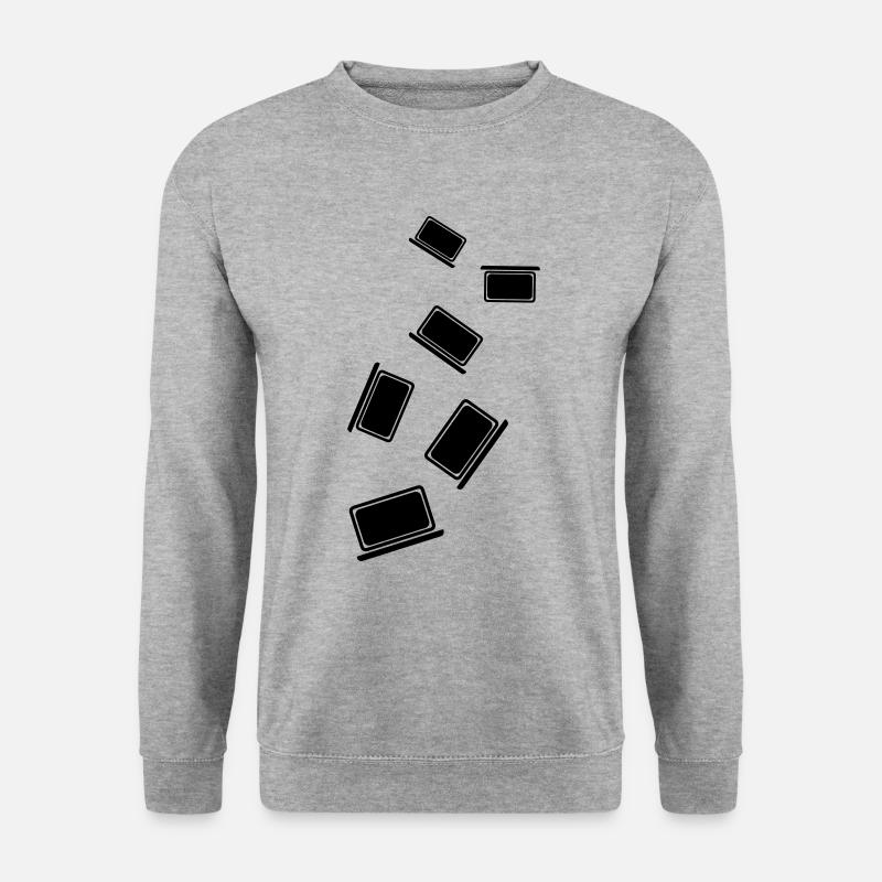Laptop Pc Büro - Unisex Pullover - Weißgrau meliert