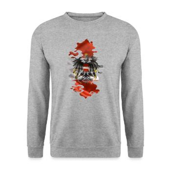 Drapeau de l’Autriche Drapeau autrichien AT - Sweat-shirt Unisexe - gris chiné - Devant - Alina (178cm) & Michal (187cm)
