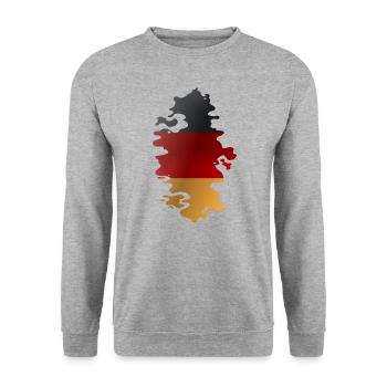 Drapeau allemand Drapeau allemand Utilisé Look Home - Sweat-shirt Unisexe - gris chiné - Devant - Alina (178cm) & Michal (187cm)