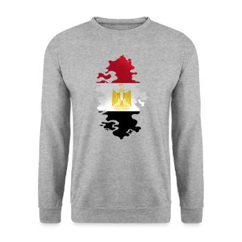 Egypt Flag Hurghada Africa Egyptian Flag - Unisex Sweatshirt - salt & pepper - Front - Alina (178cm) & Michal (187cm)