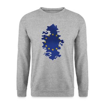 Drapeau de l’Europe EU Euro Drapeau européen - Sweat-shirt Unisexe - gris chiné - Devant - Alina (178cm) & Michal (187cm)