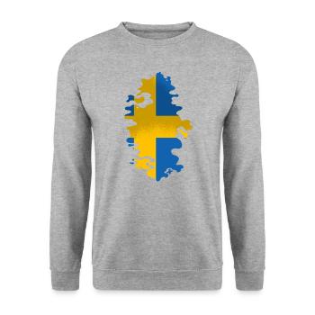 Suède Drapeau Scandinavie Drapeau suédois - Sweat-shirt Unisexe - gris chiné - Devant - Alina (178cm) & Michal (187cm)