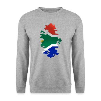 South Africa Flag Africa South African Flag - Unisex Sweatshirt - salt & pepper - Front - Alina (178cm) & Michal (187cm)