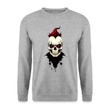 Skull with red eyes - Unisex Sweatshirt - salt & pepper - Front - Alina (178cm) & Michal (187cm)