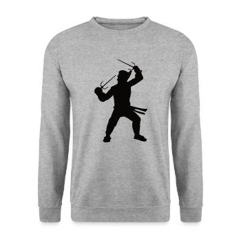 Monk Master of Martial Arts Silhouettes Design - Unisex Sweatshirt - salt & pepper - Front - Alina (178cm) & Michal (187cm)