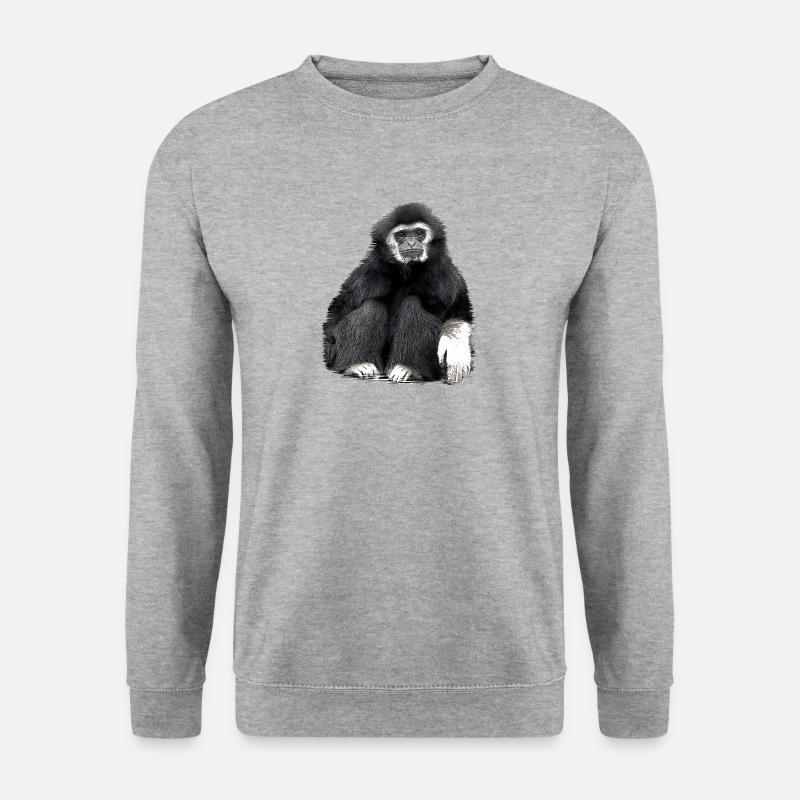 Gibbon monkey black - Unisex Sweatshirt - salt & pepper