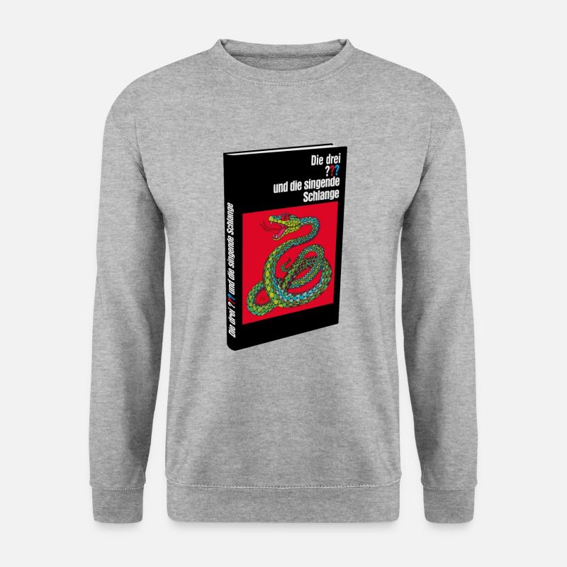 Die Drei ??? Die singende Schlange Buch - Unisex Pullover - Weißgrau meliert