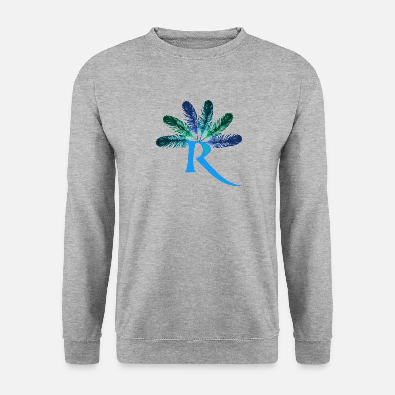 6 federn r - Unisex Pullover - Weißgrau meliert