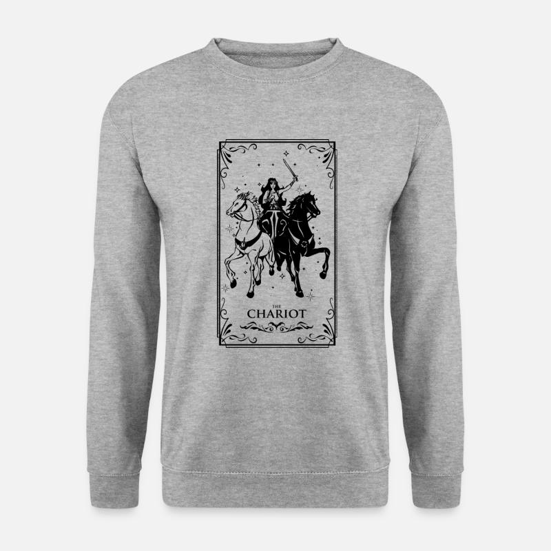 Tarotkarte Der CART - Unisex Pullover - Weißgrau meliert