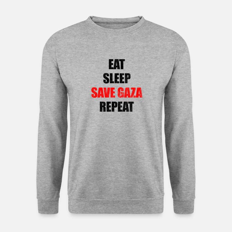 Save Gaza Streifen Palestine Free Geschenk - Unisex Pullover - Weißgrau meliert