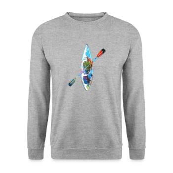 Kayak,Sports,Padling,Boat,Graffiti - Unisex Sweatshirt - salt & pepper - Front - Alina (178cm) & Michal (187cm)