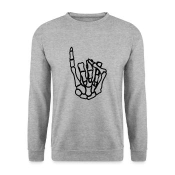 contour du squelette de klenkes - Sweat-shirt Unisexe - gris chiné - Devant - Alina (178cm) & Michal (187cm)