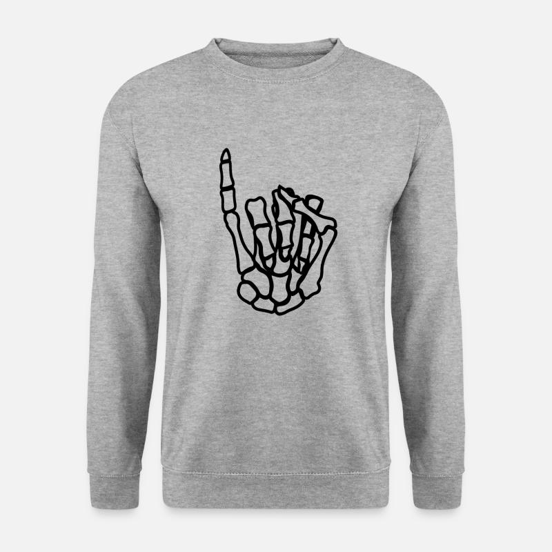 klenkes skelett Kontur - Unisex Pullover - Weißgrau meliert