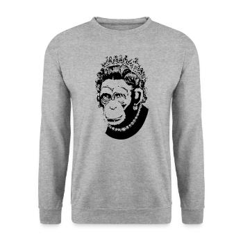Monkey Queen - Unisex Sweatshirt - salt & pepper - Front - Alina (178cm) & Michal (187cm)