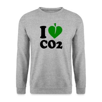I love co2 - Unisex Sweatshirt - salt & pepper - Front - Alina (178cm) & Michal (187cm)