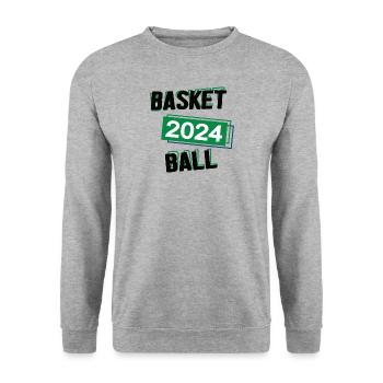 Basketball Spieler Team Turnier Mannschaft in 2024 - Unisex Pullover - Weißgrau meliert - Vorne - Alina (178cm) & Michal (187cm)