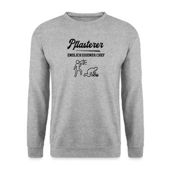 Pflasterer Chef Selbstständigkeit Firma Gründen - Unisex Pullover - Weißgrau meliert - Vorne - Alina (178cm) & Michal (187cm)