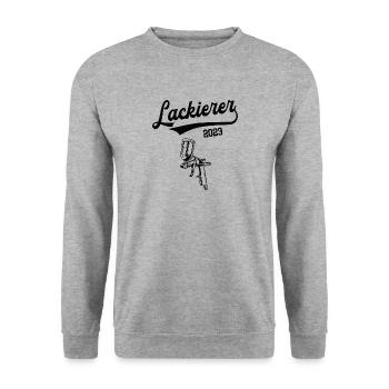 Lackierer 2023 Autolackierer Fahrzeuglackierer - Unisex Pullover - Weißgrau meliert - Vorne - Alina (178cm) & Michal (187cm)