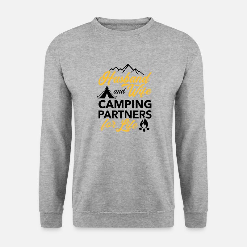 Camping - Unisex Pullover - Weißgrau meliert