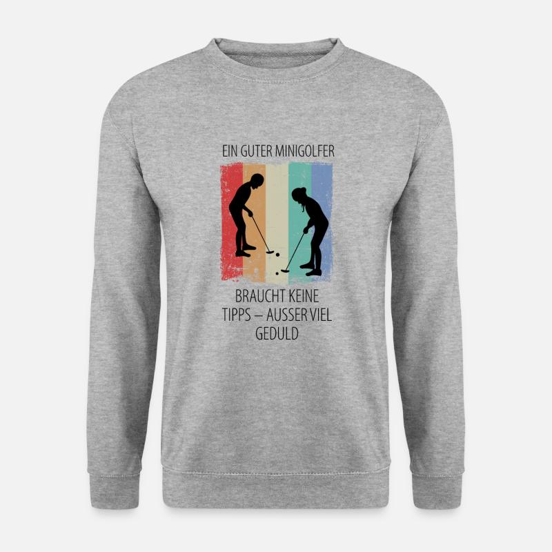 MINIGOLF MINIGOLFER MINIGOLFERIN Minigolfspieler - Unisex Pullover - Weißgrau meliert