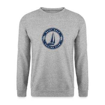 Saint Malo voilier et nœuds - Sweat-shirt Unisexe - gris chiné - Devant - Alina (178cm) & Michal (187cm)