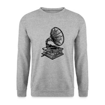 Gramophone for playing analog vinyl - Unisex Sweatshirt - salt & pepper - Front - Alina (178cm) & Michal (187cm)