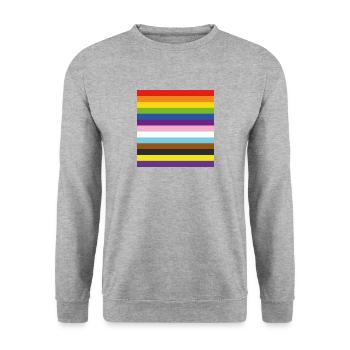 Inclusive Pride Flag Stripes - Unisex Sweatshirt - salt & pepper - Front - Alina (178cm) & Michal (187cm)