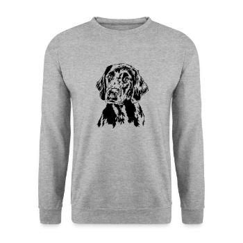 FLAT COATED RETRIEVER chiens chien chien de chasse Wilsigns - Sweat-shirt Unisexe - gris chiné - Devant - Alina (178cm) & Michal (187cm)