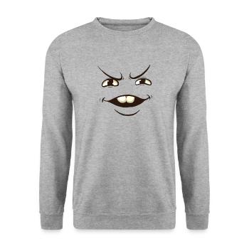 Funny face cartoon - Unisex Sweatshirt - salt & pepper - Front - Alina (178cm) & Michal (187cm)