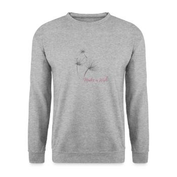 Spruch Design - Unisex Pullover - Weißgrau meliert - Vorne - Alina (178cm) & Michal (187cm)