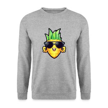 Cool corn - sunglasses and strong arms design - Unisex Sweatshirt - salt & pepper - Front - Alina (178cm) & Michal (187cm)