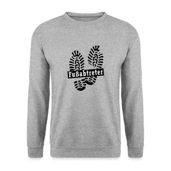 Fußabtreter - Unisex Pullover - Weißgrau meliert - Vorne - Alina (178cm) & Michal (187cm)