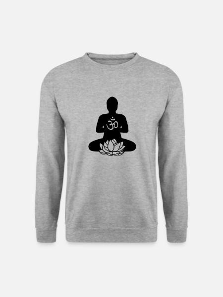 BUDDHA | Lotus & Om | 2 - Unisex Sweatshirt - salt & pepper