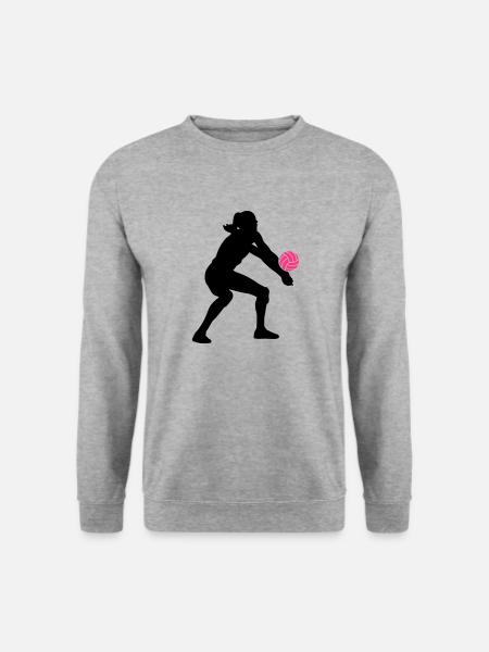 Volleyball Girl - Unisex Pullover - Weißgrau meliert