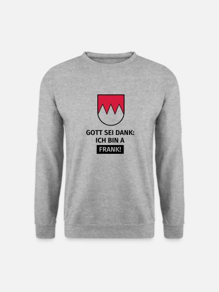 Gott sei Dank ich bin a Frank - Unisex Pullover - Weißgrau meliert