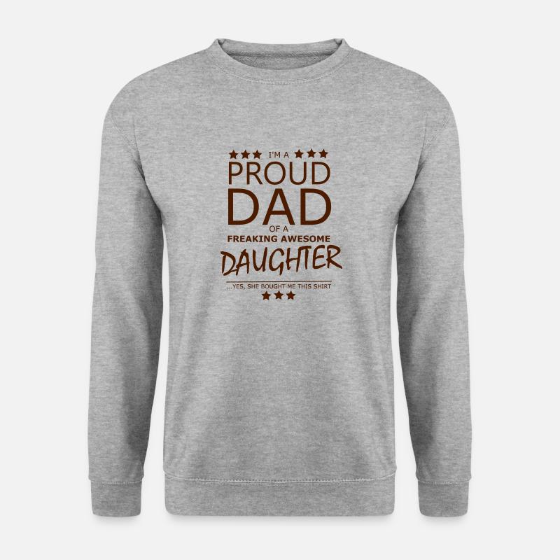 Proud Dad - Unisex Pullover - Weißgrau meliert