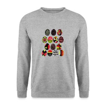 Ostern - Unisex Pullover - Weißgrau meliert - Vorne - Alina (178cm) & Michal (187cm)