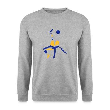 Soccer - Unisex Sweatshirt - salt & pepper - Front - Alina (178cm) & Michal (187cm)