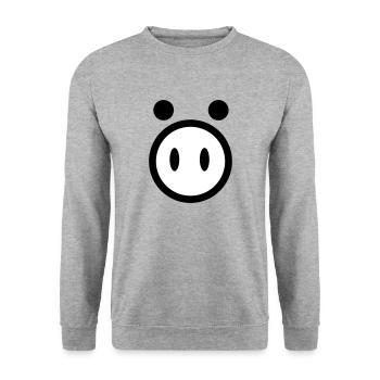 porc - Sweat-shirt Unisexe - gris chiné - Devant - Alina (178cm) & Michal (187cm)